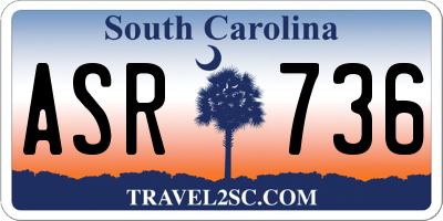 SC license plate ASR736