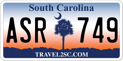SC license plate ASR749