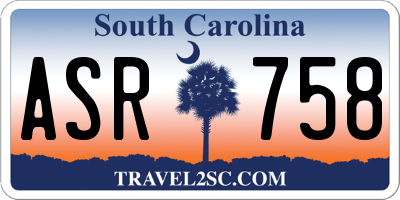 SC license plate ASR758