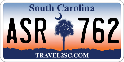 SC license plate ASR762