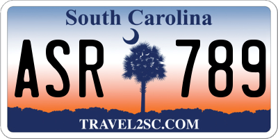 SC license plate ASR789