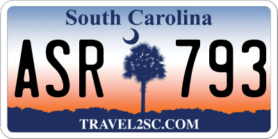 SC license plate ASR793