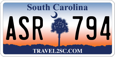 SC license plate ASR794