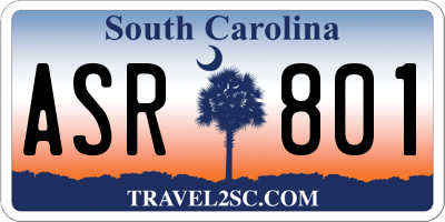 SC license plate ASR801