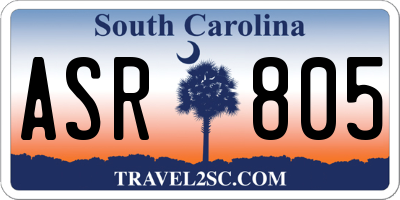SC license plate ASR805