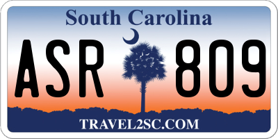 SC license plate ASR809