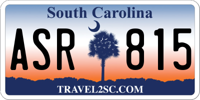SC license plate ASR815