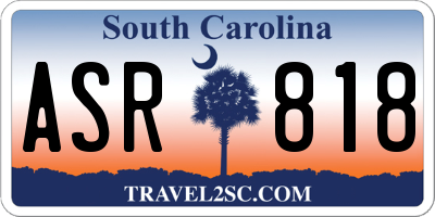 SC license plate ASR818