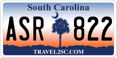 SC license plate ASR822