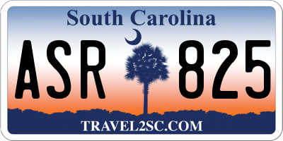 SC license plate ASR825