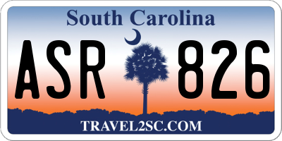 SC license plate ASR826