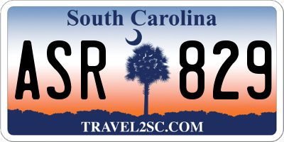 SC license plate ASR829
