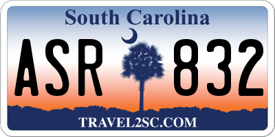 SC license plate ASR832