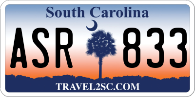 SC license plate ASR833