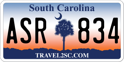 SC license plate ASR834