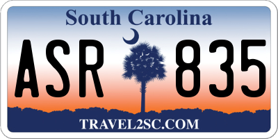 SC license plate ASR835