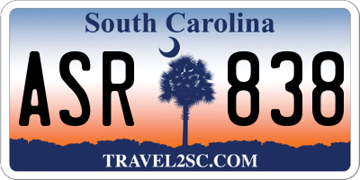 SC license plate ASR838