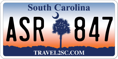 SC license plate ASR847
