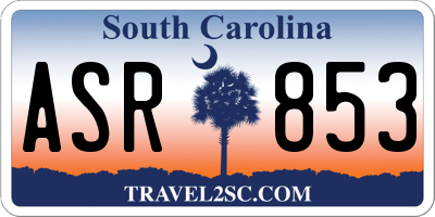 SC license plate ASR853