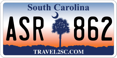 SC license plate ASR862