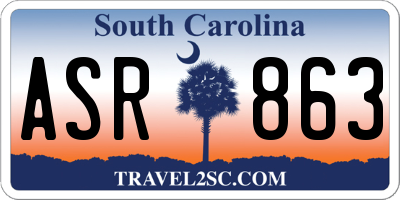 SC license plate ASR863