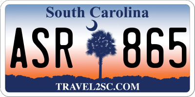 SC license plate ASR865