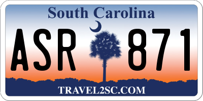 SC license plate ASR871