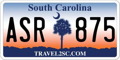 SC license plate ASR875