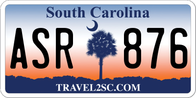 SC license plate ASR876