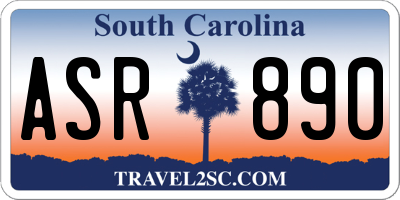 SC license plate ASR890