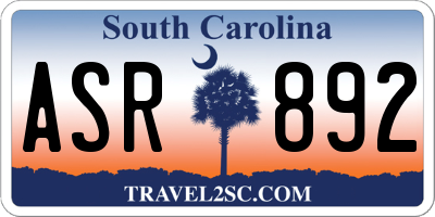 SC license plate ASR892