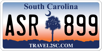SC license plate ASR899