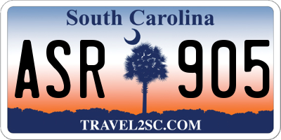 SC license plate ASR905