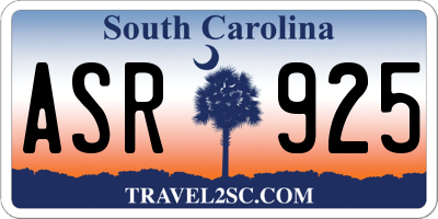 SC license plate ASR925