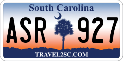 SC license plate ASR927
