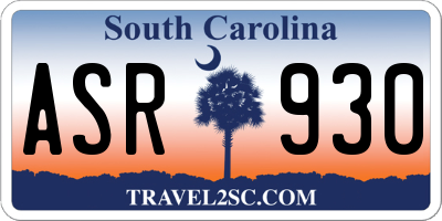 SC license plate ASR930