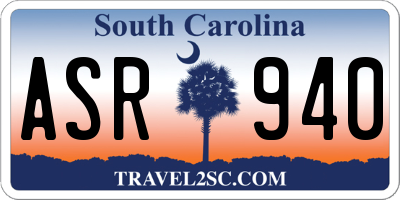 SC license plate ASR940