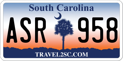 SC license plate ASR958