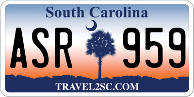 SC license plate ASR959