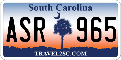 SC license plate ASR965
