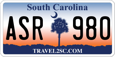 SC license plate ASR980
