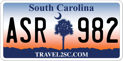 SC license plate ASR982