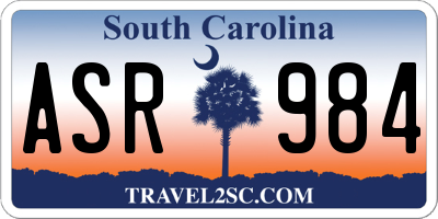 SC license plate ASR984
