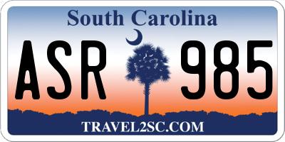 SC license plate ASR985