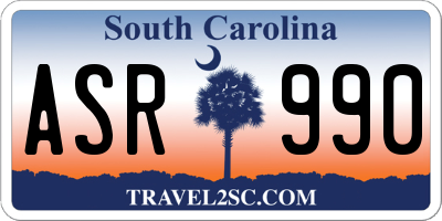 SC license plate ASR990