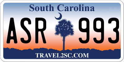 SC license plate ASR993