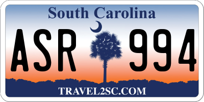 SC license plate ASR994