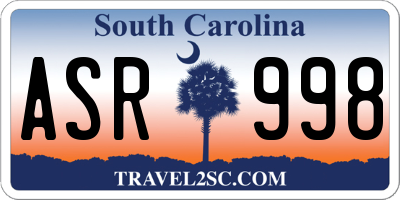 SC license plate ASR998