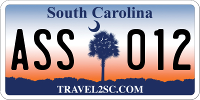SC license plate ASS012