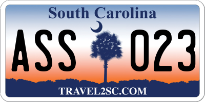 SC license plate ASS023